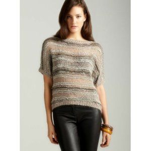 Juicy Couture Knitted Suede Striped Sweater